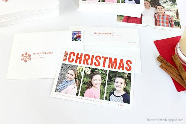 Minted merry triptych personalized holiday card