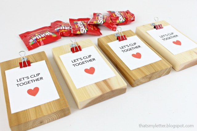 diy mini clipboard valentines