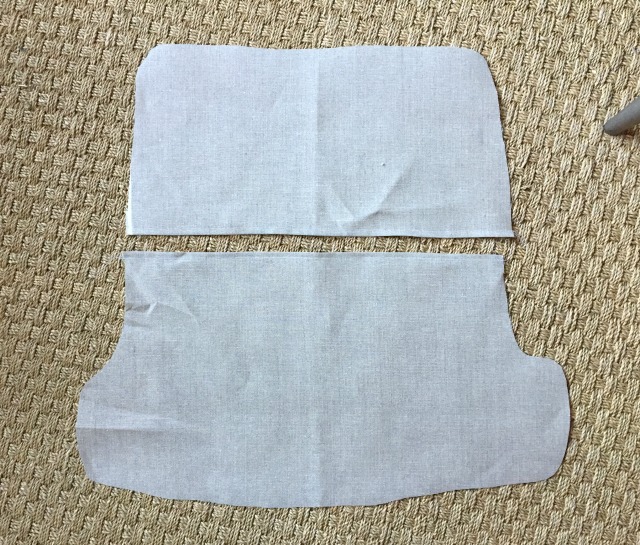 seat cushion cover bottom pieces with seamed edge