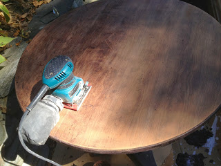 how to refinish a round game table