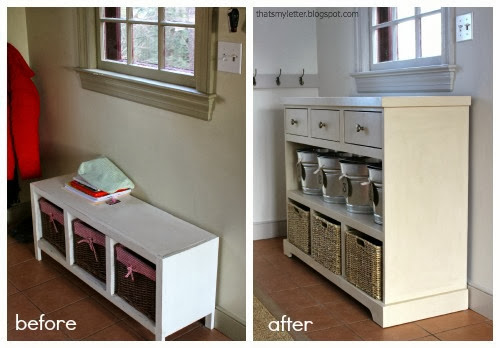 mudroom entry before and after
