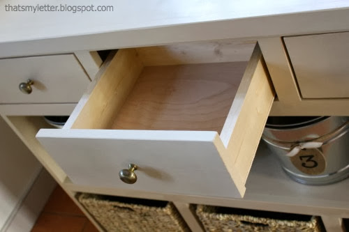 diy mudroom console drawers