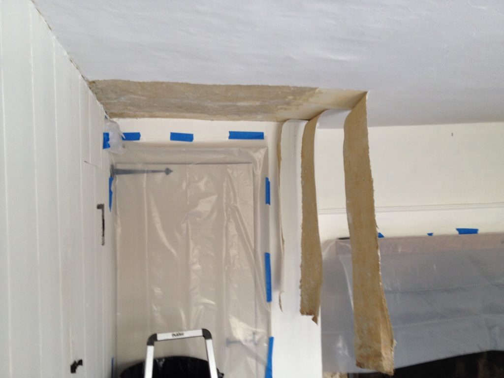 removing linen fabric from ceiling