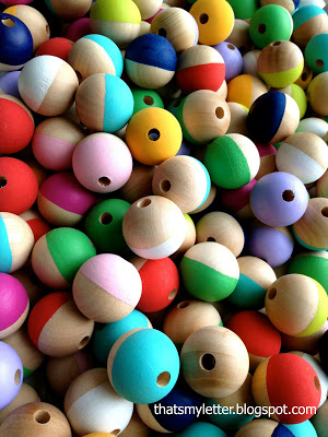 painted wood beads for diy necklace