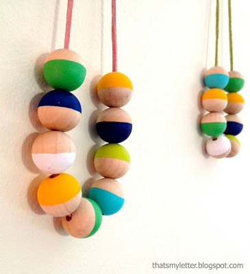 wood bead necklace kids craft