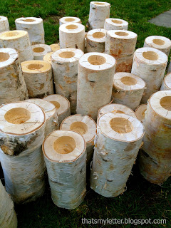 how to make birch log votive holders