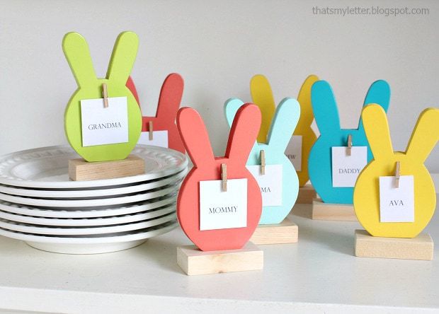 diy bunny head place cards