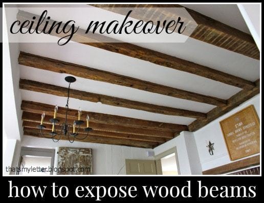 Ceiling Makeover How To Expose Wood Beams Jaime Costiglio - How To Check For Ceiling Beams