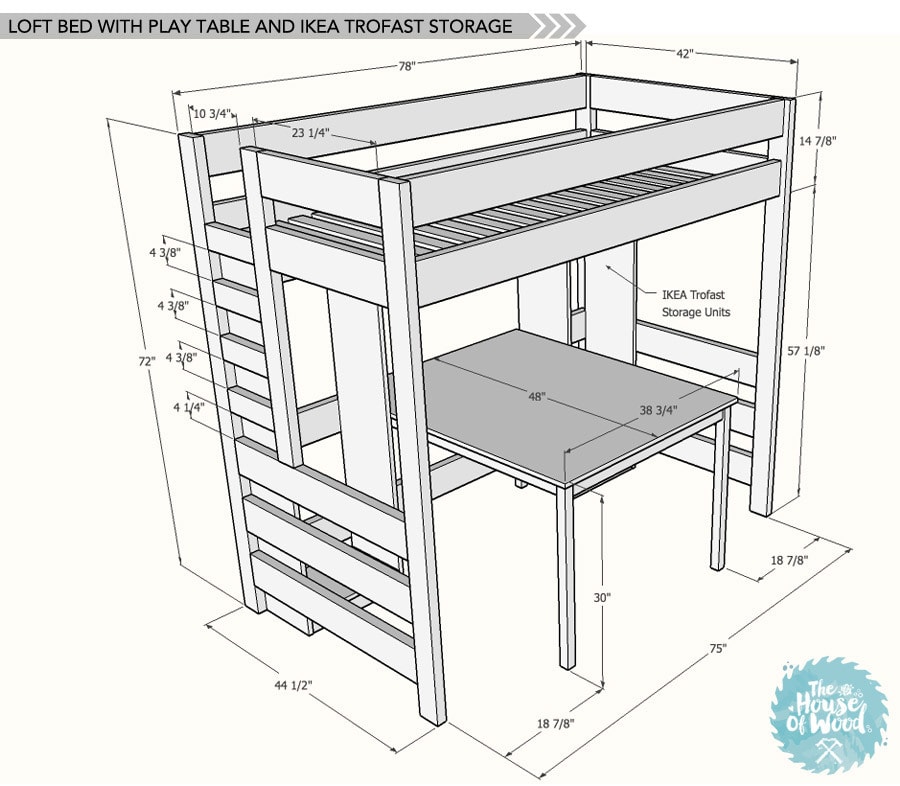 house of wood loft bed plans