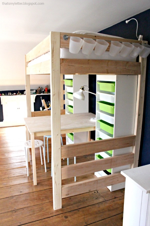 DIY Loft Bed with Lego Storage & Work Space - Jaime Costiglio