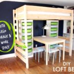 DIY Loft Bed with Lego Storage & Work Space
