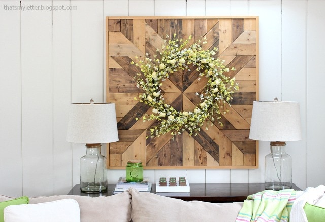 diy giant wood planked wall quilt