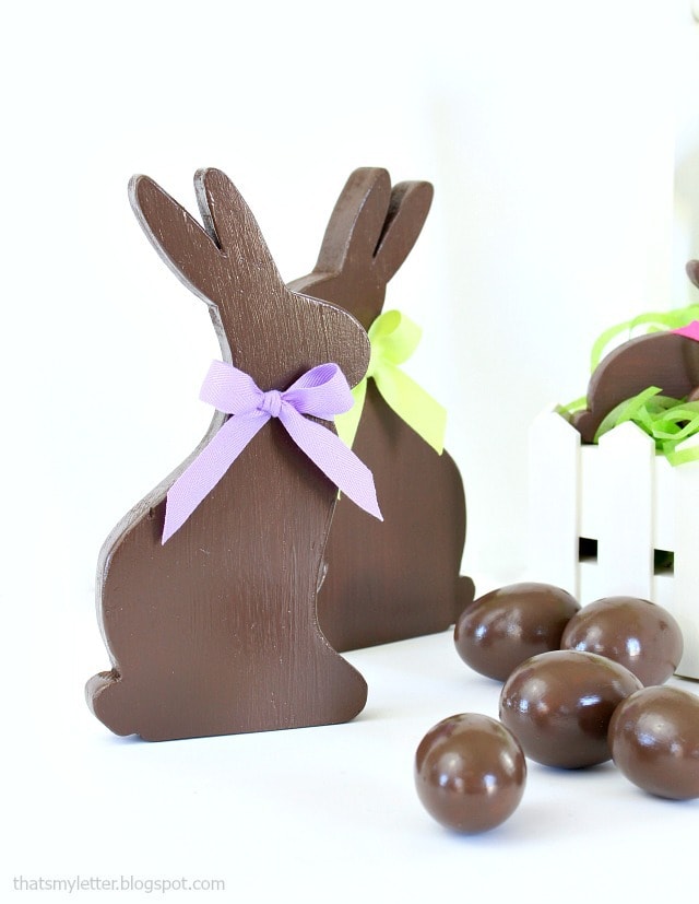 diy faux chocolate easter bunnies