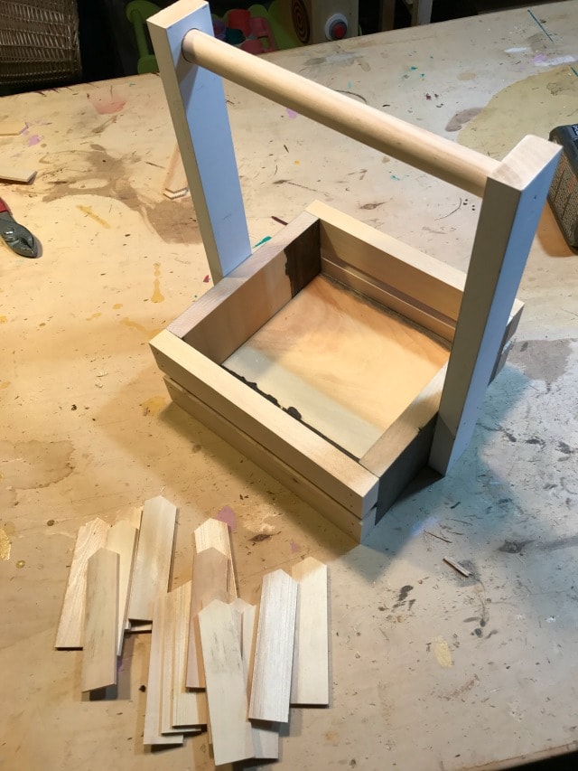 assembling a wood easter basket