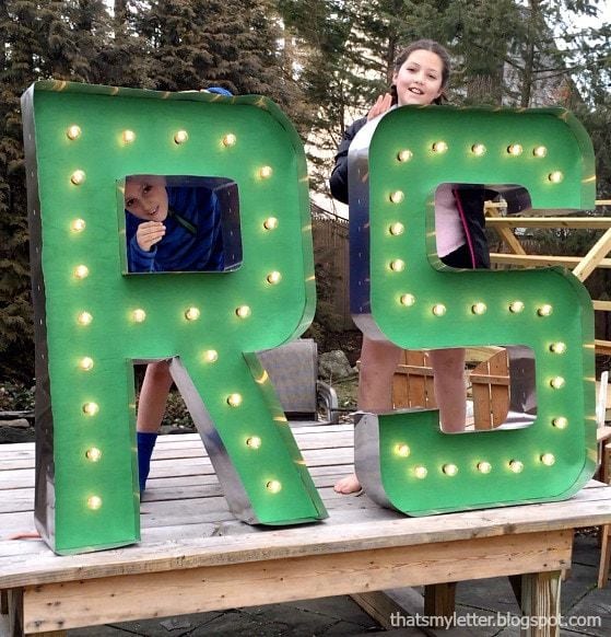 giant marquee letters with lights