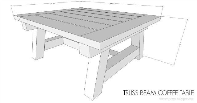 truss beam coffee table free plans