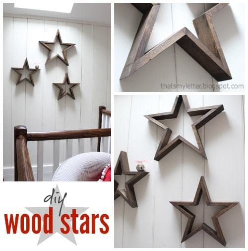 diy wood stars on wall