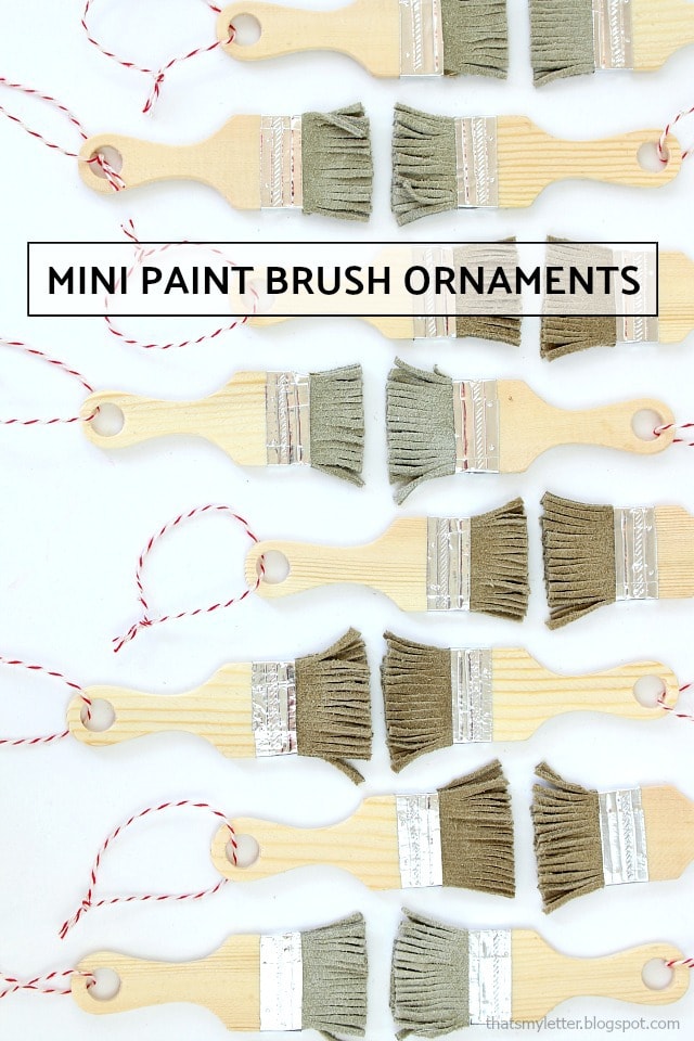 mini paint brush ornaments