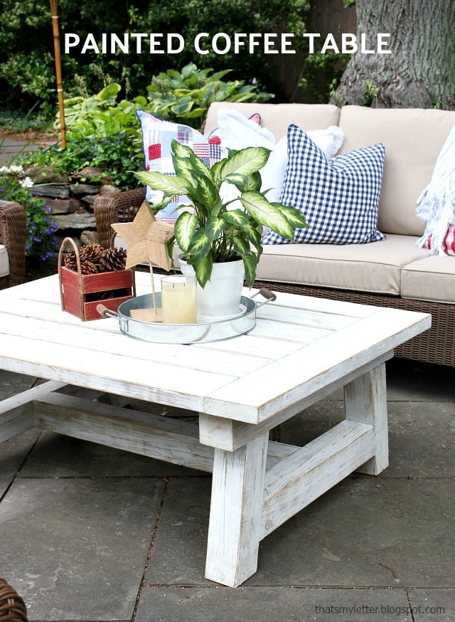 painted outdoor coffee table