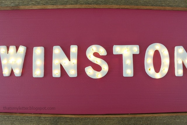mini marquee sign with led string lights