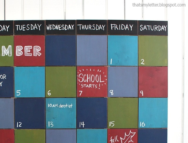 diy chalkboard wall calendar
