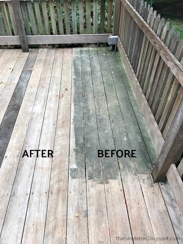 pressure washing wood deck before after