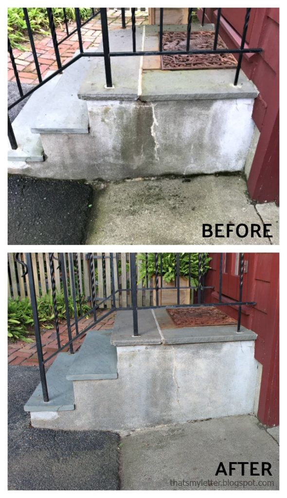 pressure washing concrete steps before after