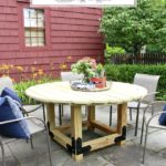 DIY Round Outdoor Dining Table with Outdoor Accents