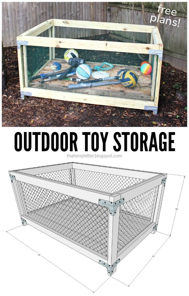 outdoor toy storage bin frame free plans
