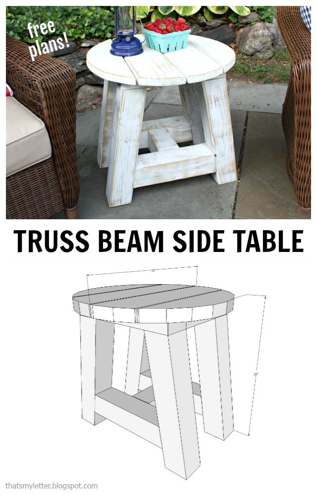 truss beam side table free plans