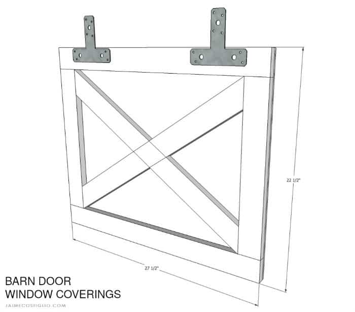 barn door window coverings dimensions