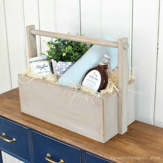 DIY Cozy Wood Gift Basket