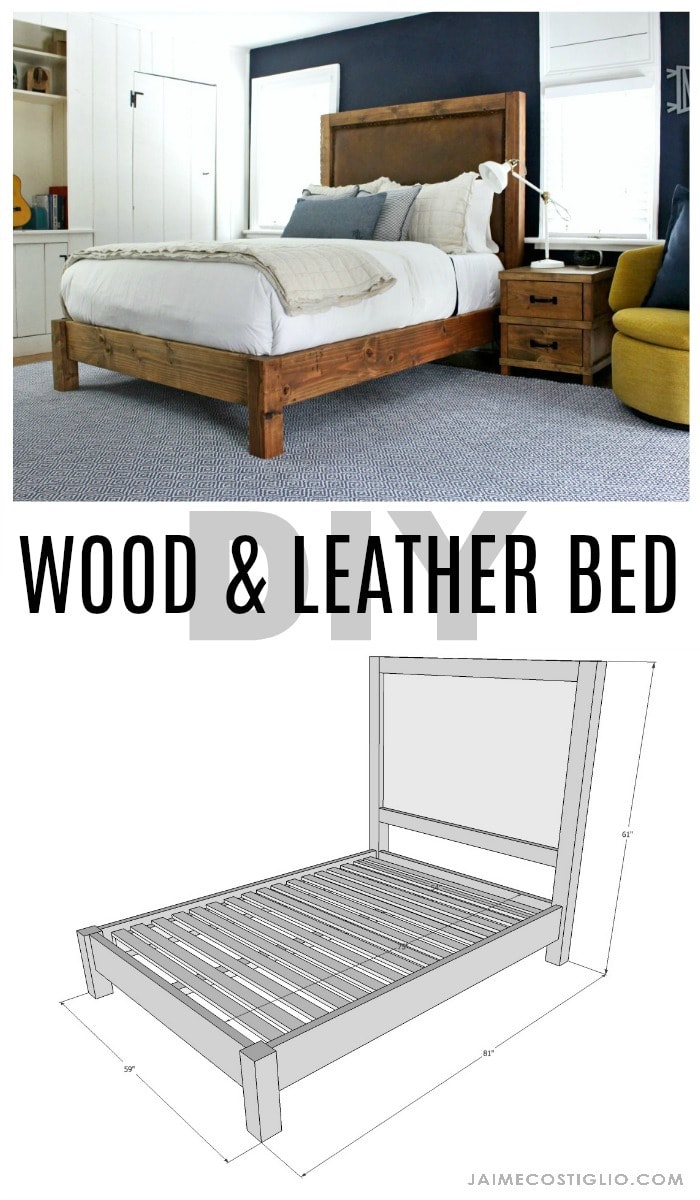diy wood and leather bed free plans