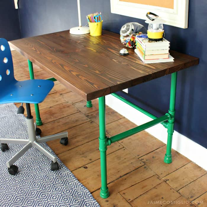 Diy Stained Wood Desk Tutorial Jaime, How To Stain A Desk