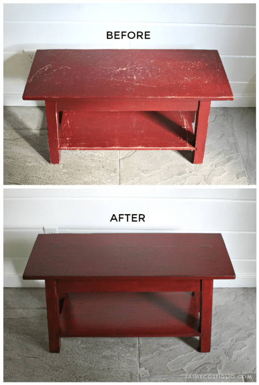 Refinished Bench using Stain Jaime Costiglio