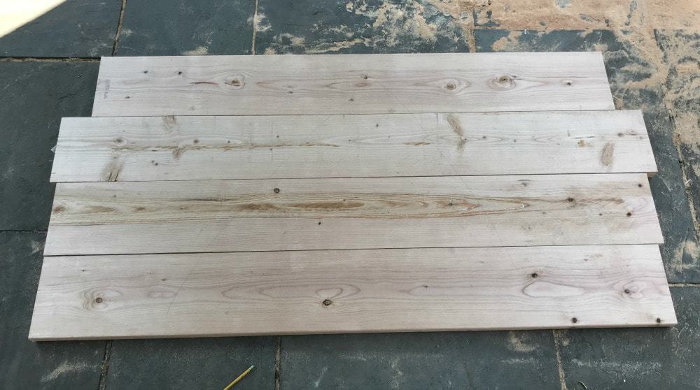 H leg dining table top boards lay out
