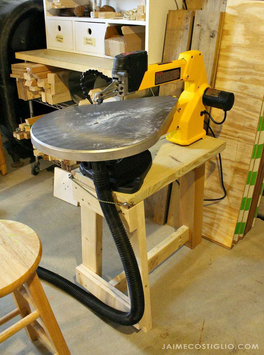 scroll saw stand with dust collection