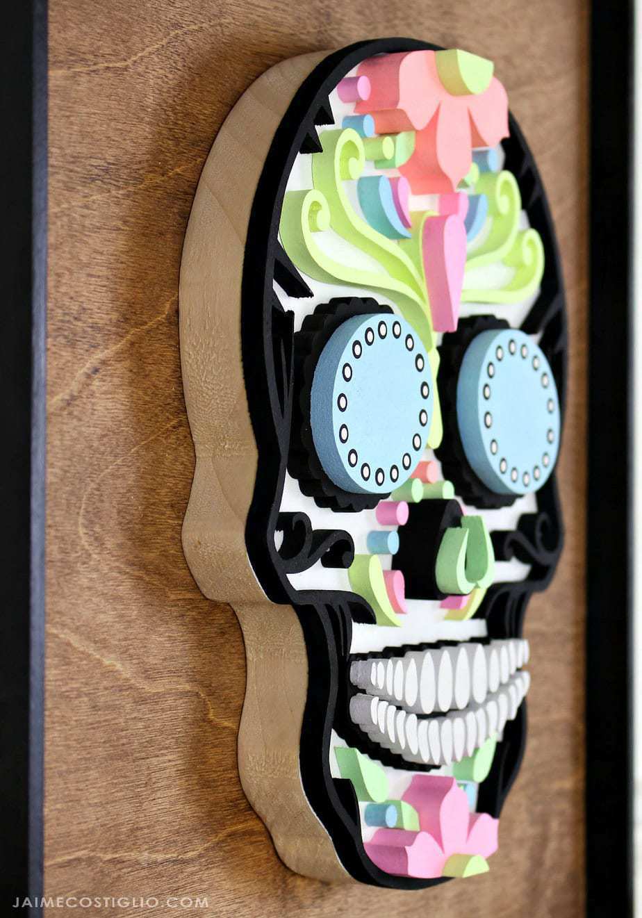 pasteloween sugar skull 3D scroll art