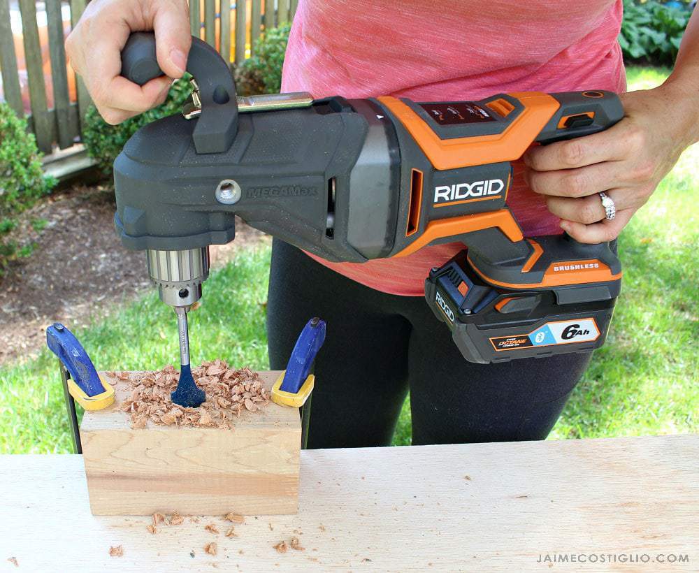 ridgid megamax right angle drill in action