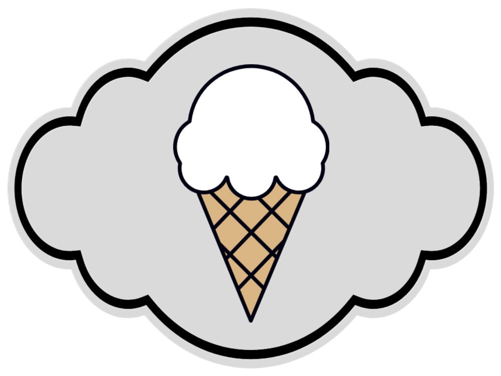 ice cream cart sign graphic