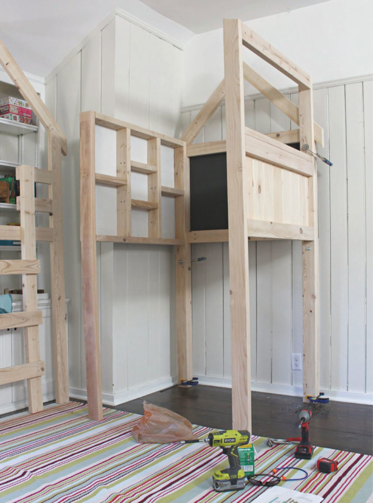 How To Build Overbed Unit DIY Over Bed Kids Loft - Jaime Costiglio