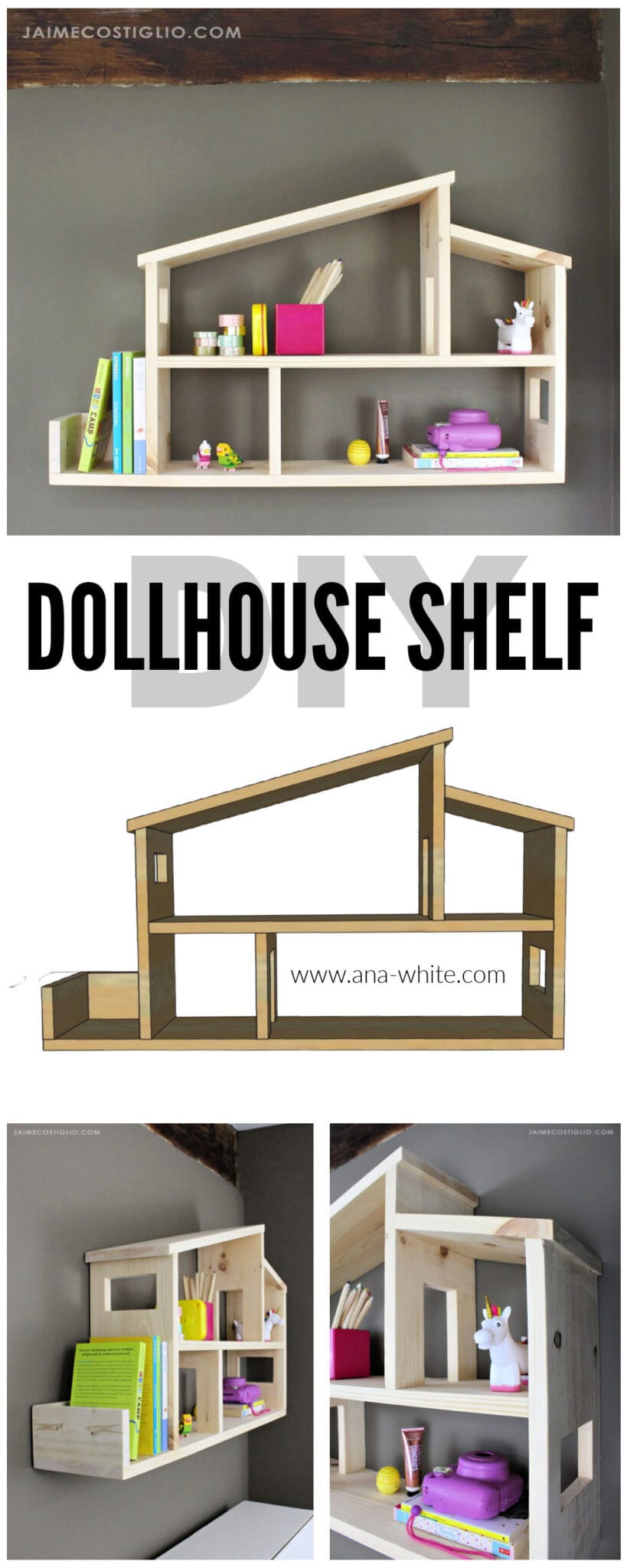 DIY Dollhouse Wall Shelf Jaime Costiglio