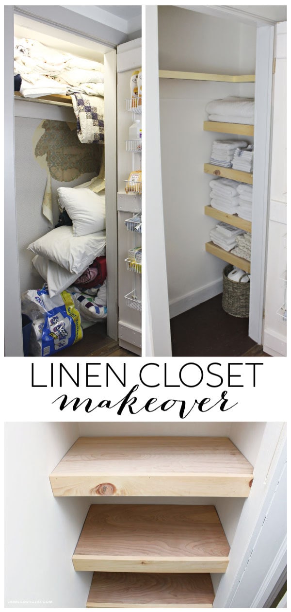 Linen Closet Makeover Jaime Costiglio, What Paint To Use On Closet Shelves