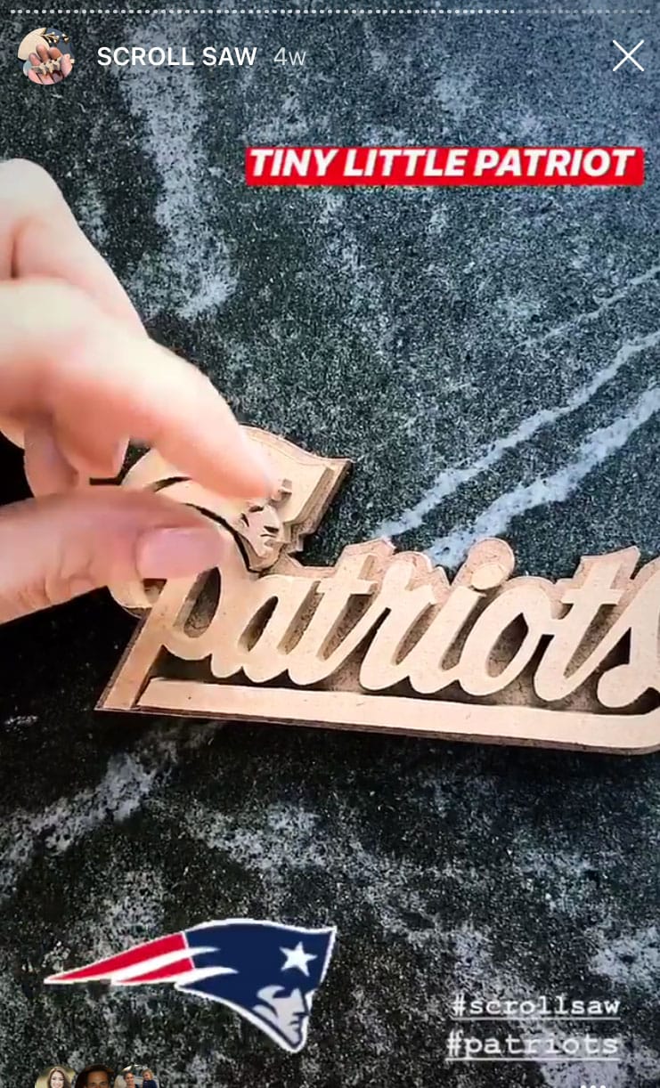 scrolled mini patriots logo