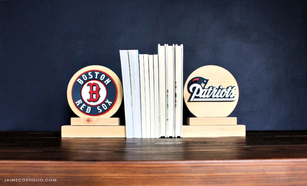 boston sports teams wood bookends