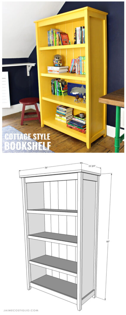 DIY Cottage Style Bookshelf - Jaime Costiglio