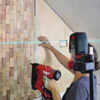 laser level on wall