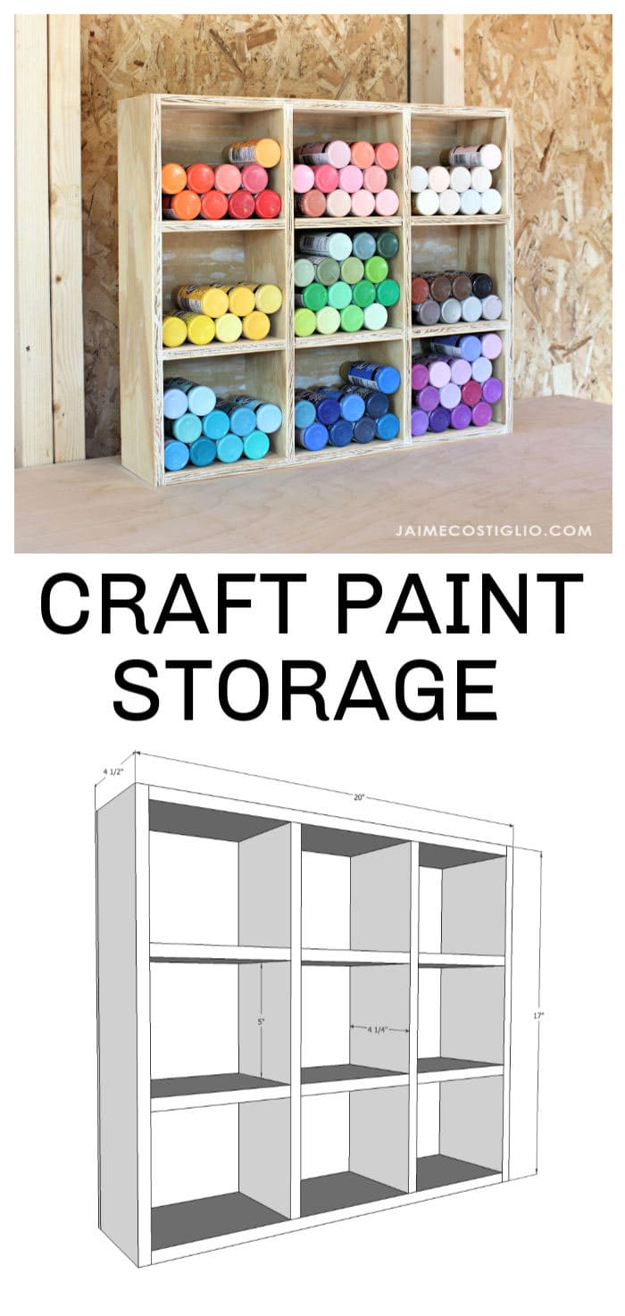 diy craft paint storage free plans
