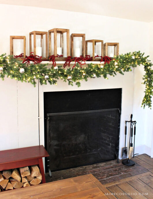 DIY Simple Holiday Mantel - Jaime Costiglio