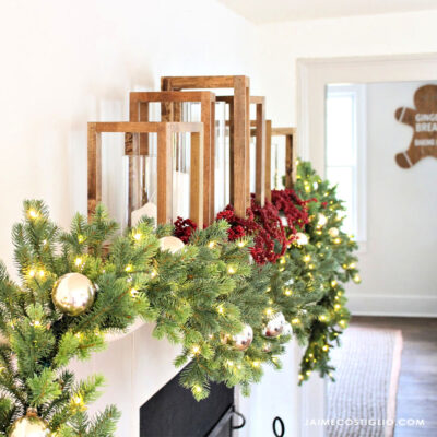 DIY Simple Holiday Mantel - Jaime Costiglio